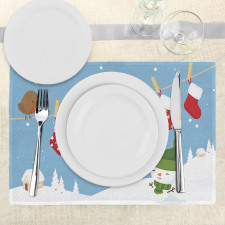 Socks Hanging Bird Place Mats