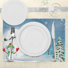 Jolly Snowman Santa Place Mats