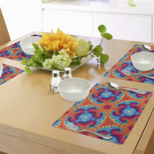 Orange and Blue Motif Colorful Place Mats