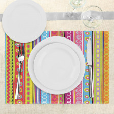 90's Retro Art Ethnic Place Mats