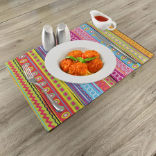 90's Retro Art Ethnic Place Mats