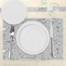 Cat Kitten Cartoon Place Mats