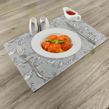 Cat Kitten Cartoon Place Mats