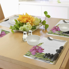 Pink Orchid and Bamboos Place Mats