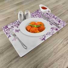 Lilium Floral Branch Place Mats