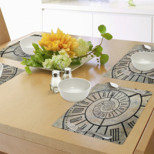 Roman Digit Time Spiral Place Mats