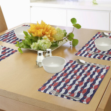 Crabs on Striped Place Mats