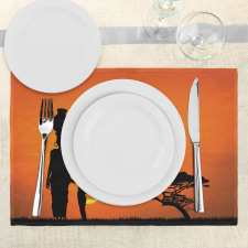 Child and Mother in Desert Place Mats