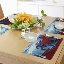 Retro Cartoon Heros Place Mats