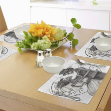 Skeleton Marriage Place Mats