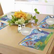 Unicorn with Rainbow Fairy Place Mats