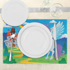 Unicorn with Rainbow Fairy Place Mats