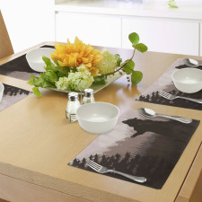 Wild Bear Night Jungle Place Mats