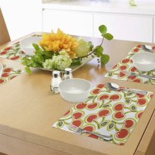 Cherry and Leaves Pattern Place Mats