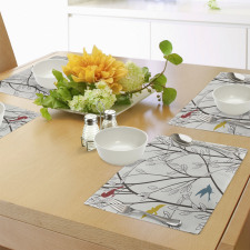 Birds Wildlife Cartoon Place Mats