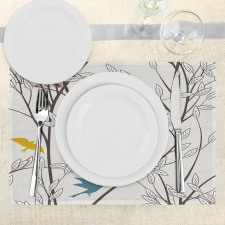 Birds Wildlife Cartoon Place Mats