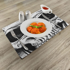 Gothic Sketch Evil Face Place Mats