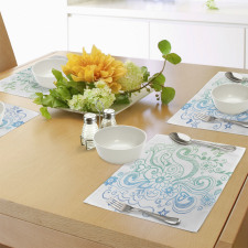 Ombre Sketchy Floral Place Mats