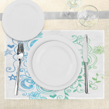 Ombre Sketchy Floral Place Mats