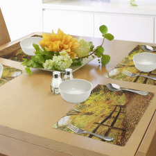 Fall Trees Leaf Road Place Mats