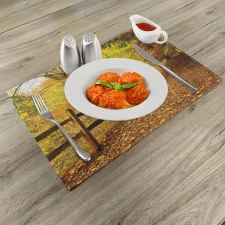 Fall Trees Leaf Road Place Mats