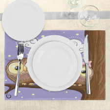 Cartoon Style Owl Family Place Mats