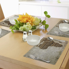 Wooden Plank Map Place Mats