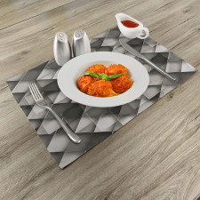 Grey Ombre Squares Place Mats