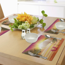 Summer Sunset on Beach Place Mats