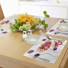 Watercolor Poppies Buds Place Mats