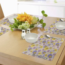 Hand Drawn Pansy Garden Place Mats