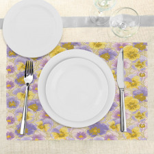 Hand Drawn Pansy Garden Place Mats