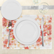 Vibrant Sakura Flowers Place Mats