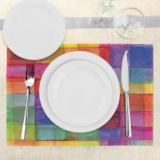 Rainbow Colors Squares Place Mats