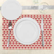 Vibrant Red Hearts Place Mats
