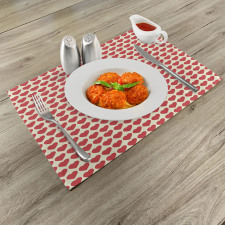 Vibrant Red Hearts Place Mats