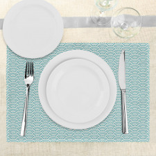 Curvy Lines Bubbles Sea Place Mats