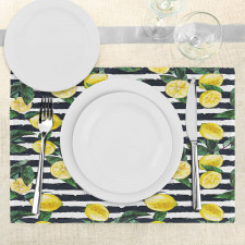 Fresh Lemons Striped Place Mats