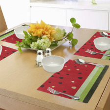 Watermelon Macro Fruit Place Mats