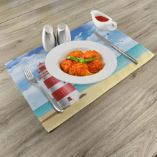 Lighthouse Seagulls Ocean Place Mats