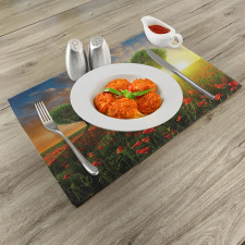 Poppies Heart Trees Place Mats
