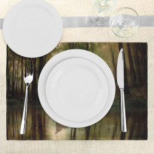 Baby Deer Foggy Lake Place Mats