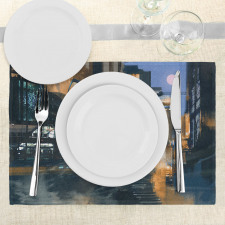 Cyberpunk Cityscape Place Mats