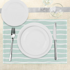 Wavy Lines White Striped Place Mats