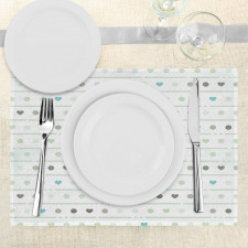 Polka Dots Hearts Place Mats