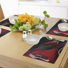 Guitar with Love Rose Place Mats