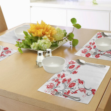 Japanese Flowers Ivy Place Mats