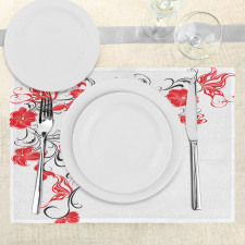 Japanese Flowers Ivy Place Mats