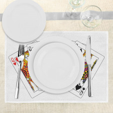 Queens Poker Play Cards Place Mats