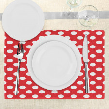 Pop Art White Polka Dots Place Mats